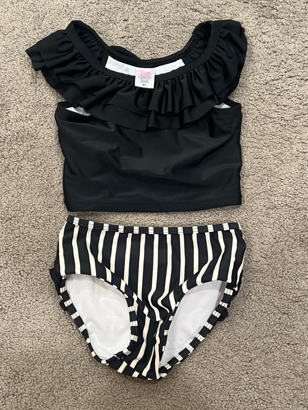 Ruffle Butts Black Tankini
